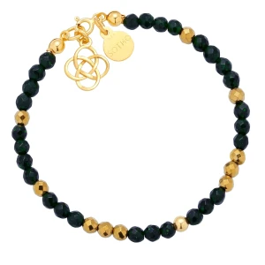 Ciemno zielona bransoletka szmaragd Nilu z arabską rozetką SOTHO