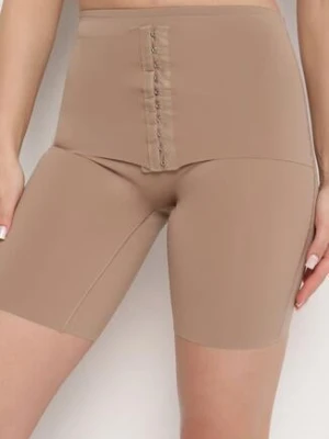 Ciemnobeżowa Bielizna modelująca Majtki Szorty z Wysokim Stanem Lirazelle aosi rose