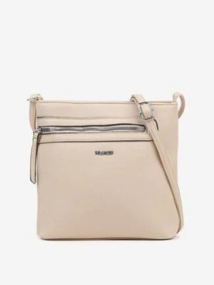 Ciemnobeżowa Mała Torebka Listonoszka z Dodatkowym Suwakiem Dolista francis