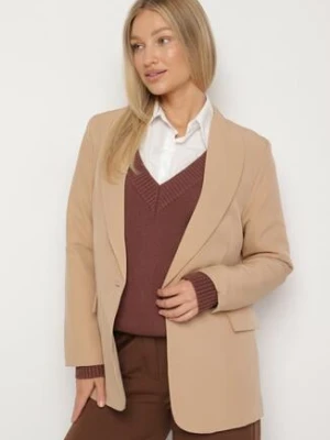 Ciemnobeżowa Marynarka Ozdobiona Imitacją Kieszeni Sovzedi new collection