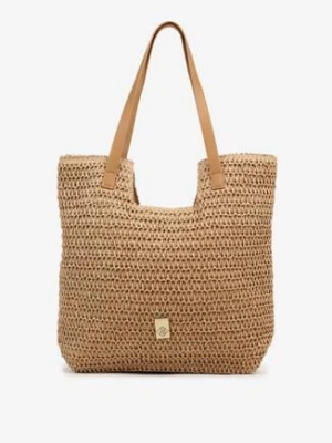 Ciemnobeżowa Pleciona Torebka Shopper Feleindra
