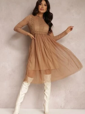 Ciemnobeżowa Sukienka Aeznessa