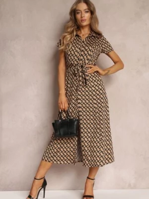 Ciemnobeżowa Sukienka Prixia by swan