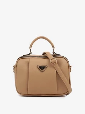 Ciemnobeżowa Torebka Listonoszka z Trójkątną Aplikacją Nanoriel hangfan