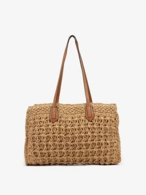 Ciemnobeżowa Torebka Shopperka w Stylu Boho Galomirea