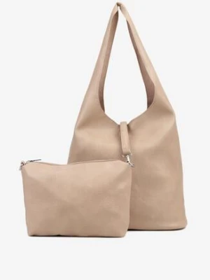 Ciemnobeżowa Torebka z Dodatkową Saszetką i Regulowanym Paskiem na Ramię Teanisea coo& co