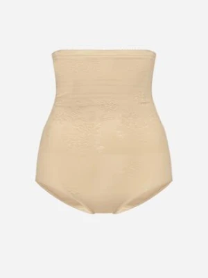 Ciemnobeżowe Bawełniane Majtki Modelujące z Wysokim Stanem Ridinelia pesail
