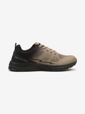 Ciemnobeżowe Buty Sportowe Sneakersy z Perforacją Ziraline
