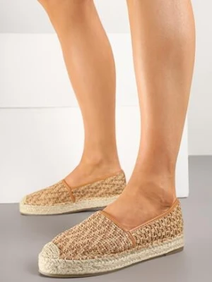 Ciemnobeżowe Espadryle z Ozdobną Plecionką Nimilithae super mode