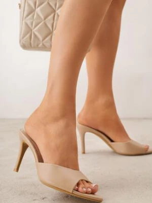 Jasnobeżowe Eleganckie Klapki VICES na Szpilce Twinkle