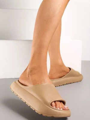 Ciemnobeżowe Piankowe Klapki z Grubą Podeszwą Jaloria happy socks
