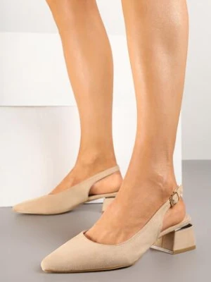 Ciemnobeżowe Sandały Vices Bez Pięty ze Skórzaną Wkładką Evialiana