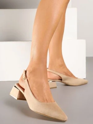 Ciemnobeżowe Sandały Vices Slingback ze Skórzaną Wkładką Ciarissa