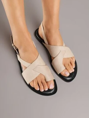 Ciemnobeżowe Sandały Vices Typu Japonki Melanisse