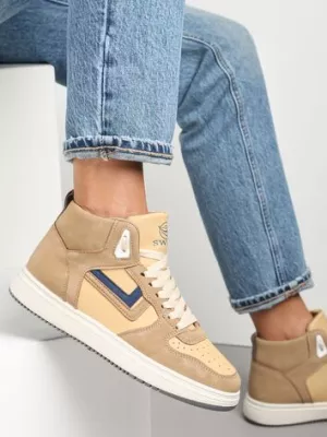 Ciemnobeżowe Sneakersy Maeramia