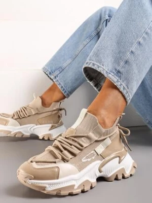 Ciemnobeżowe Sneakersy Orilea
