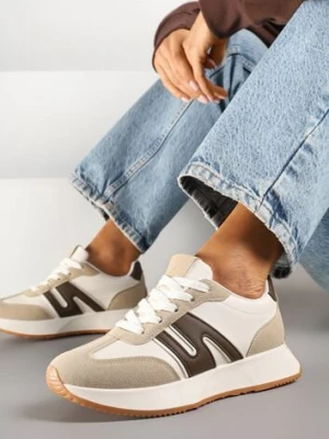 Ciemnobeżowe Sneakersy Ozdobione Geometrycznym Motywem Dalvisa seastar