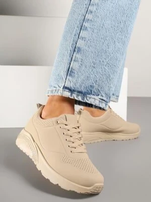 Ciemnobeżowe Sneakersy Ozdobione Tłoczeniem Ulivianna seastar