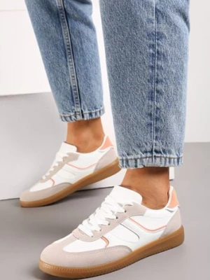 Ciemnobeżowe Sneakersy Tenisówki Ozdobione Wstawkami Ysalesa