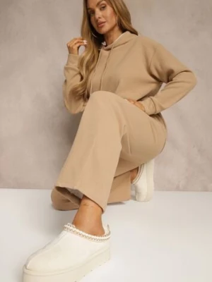 Ciemnobeżowy 2-częściowy Komplet Dresowy z Bluzą i Spodniami Orifira