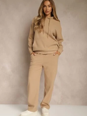 Ciemnobeżowy 2-częściowy Komplet Dresowy z Bluzą i Spodniami Orifira