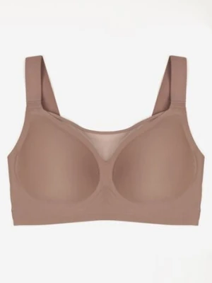 Ciemnobeżowy Biustonosz na Szerokich Ramiączkach Zdobiony Siateczkową Wstawką Salineva love magnolia