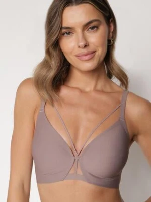 Ciemnobeżowy Biustonosz z Ozdobnymi Paskami Zetessa love magnolia