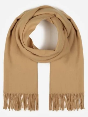Ciemnobeżowy Gładki Szalik z Frędzlami Vetiela versoli