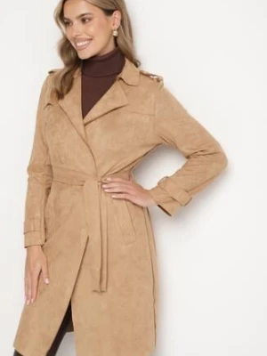 Ciemnobeżowy Płaszcz Viviroe belcci