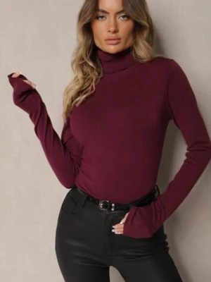 Ciemnobordowy Golf Sweterkowy z Domieszką Kaszmiru Zaivanna tandem