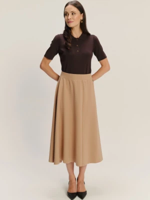 Ciemnobrązowa koszulka typu polo z domieszką wiskozy Greenpoint