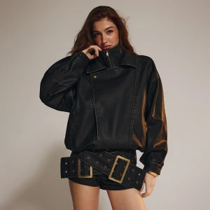 Ciemnobrązowa kurtka ze sztucznej skóry House x Klaudia Sadownik