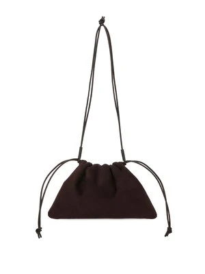 Ciemnobrązowa torebka worek z miękkiego zamszu Kazar