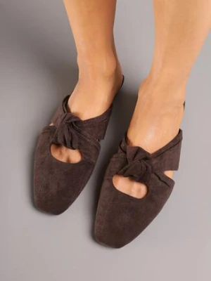 Ciemnobrązowe Klapki Mule Vices Zdobione Supłem Lavisse