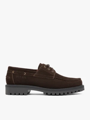 Ciemnobrązowe półbuty boat shoes Ryłko Brązowy