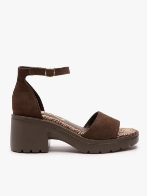 Ciemnobrązowe sandały na traperowym spodzie Ryłko