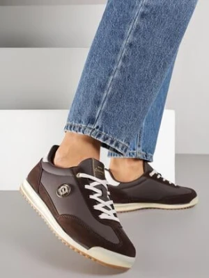 Ciemnobrązowe Sneakersy z Metaliczną Aplikacją Nurrive badoxx