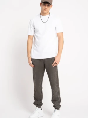 Ciemnobrązowe spodnie dresowe z efektem sprania Reporter