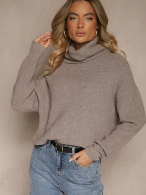 Ciemnobrązowy Golf z Domieszką Wiskozy i Kaszmiru Azivara tandem