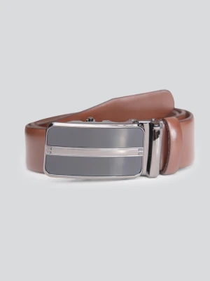 Ciemnobrązowy pasek skórzany 01155A81BAA Giacomo Conti