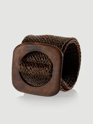 Ciemnobrązowy pasek z klamrą Top Secret