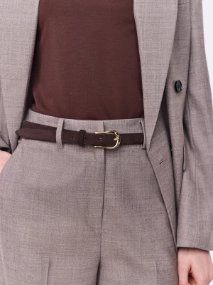 Ciemnobrązowy pasek ze skóry bombato TARANKO