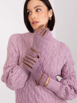 Ciemnofioletowe dotykowe rękawiczki damskie Wool Fashion Italia