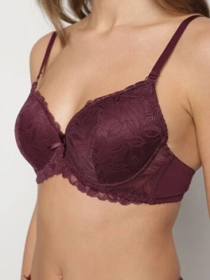 Ciemnofioletowy Biustonosz Koronkowy Typu Full Cup Varedis han