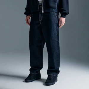 Ciemnogranatowe jeansy skater fit House