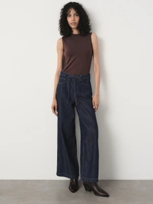 Ciemnogranatowe jeansy wide leg Greenpoint granatowy
