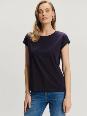 Ciemnogranatowy t-shirt z bawełny Greenpoint