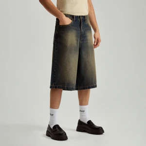 Ciemnoniebieskie szorty jeansowe baggy fit House