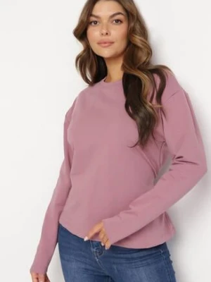 Ciemnoróżowa Bawełniana Bluza z Długim Rękawem i Ozdobnym Wiązaniem Pinada las garras