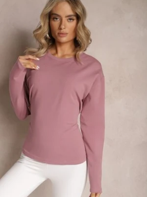 Ciemnoróżowa Bawełniana Bluza z Ozdobnym Wiązaniem Fanarita las garras